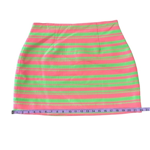 TRINA TURK NWT Size 10 High Rise Rico Striped Jacquard Mini Skirt Pink/Green - Picture 13 of 16